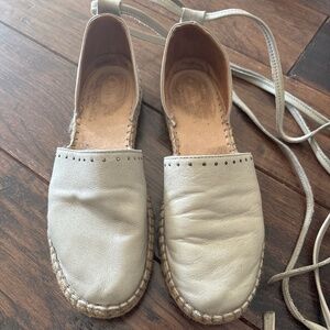 Allsaints gray leather espadrilles
